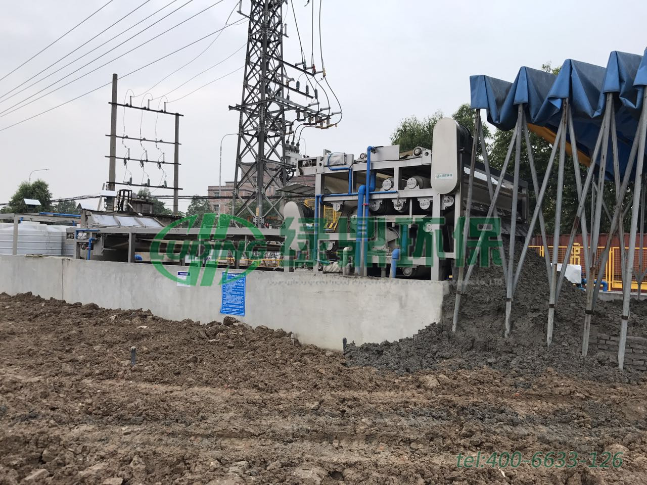 中鐵七局建筑打樁泥漿帶式壓濾機處理案例現場 3